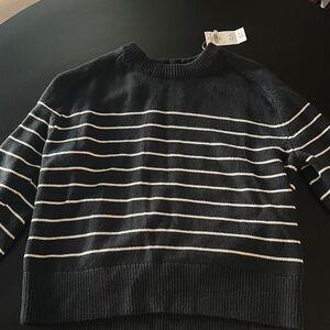 Abercrombie Black and White Striped Sweater